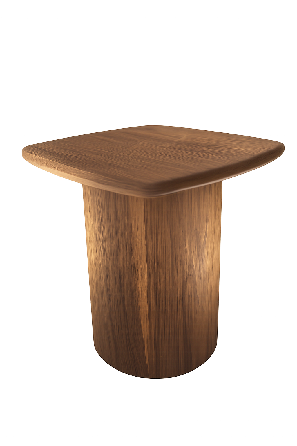 Luxury handcrafted solid Walnut side table with sculptural pedestal base by Rooibaard Woodwork